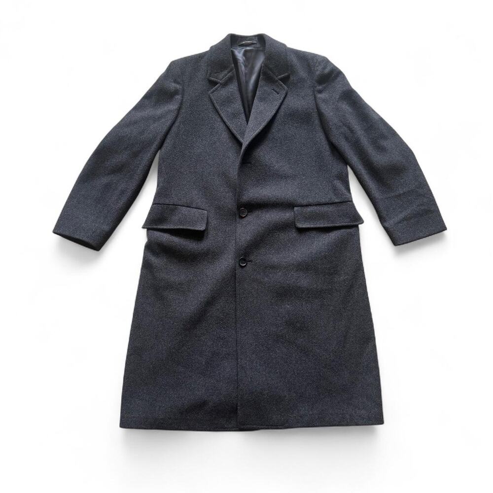 LONDON FOG Charcoal Wool Overcoat